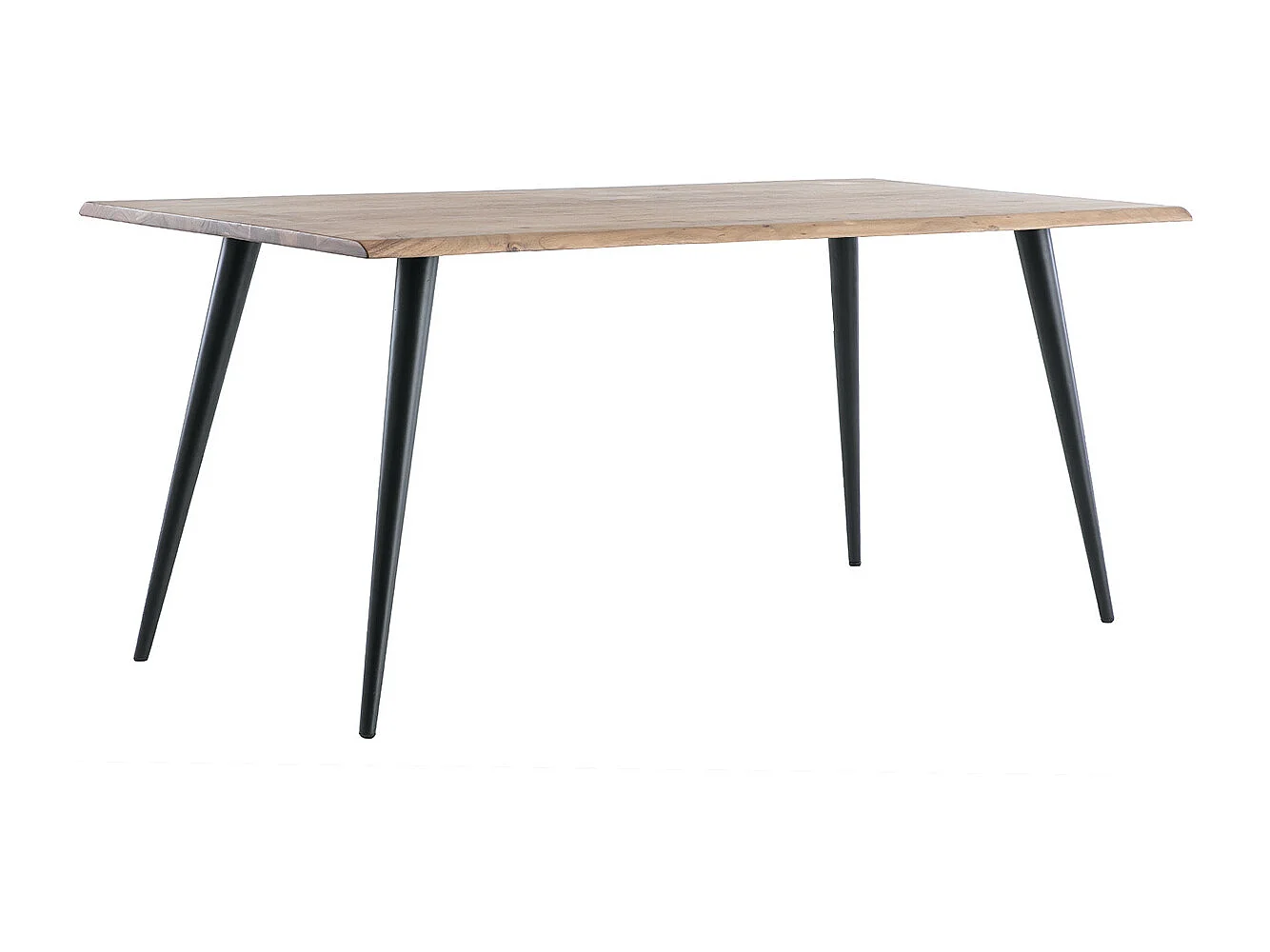 Table à manger rectangulaire industrielle en bois massif et métal noir L175 cm EDGE