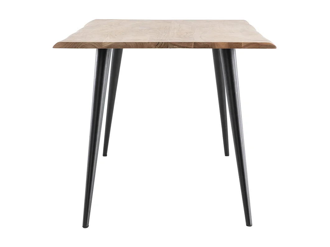 Table à manger rectangulaire industrielle en bois massif et métal noir L175 cm EDGE