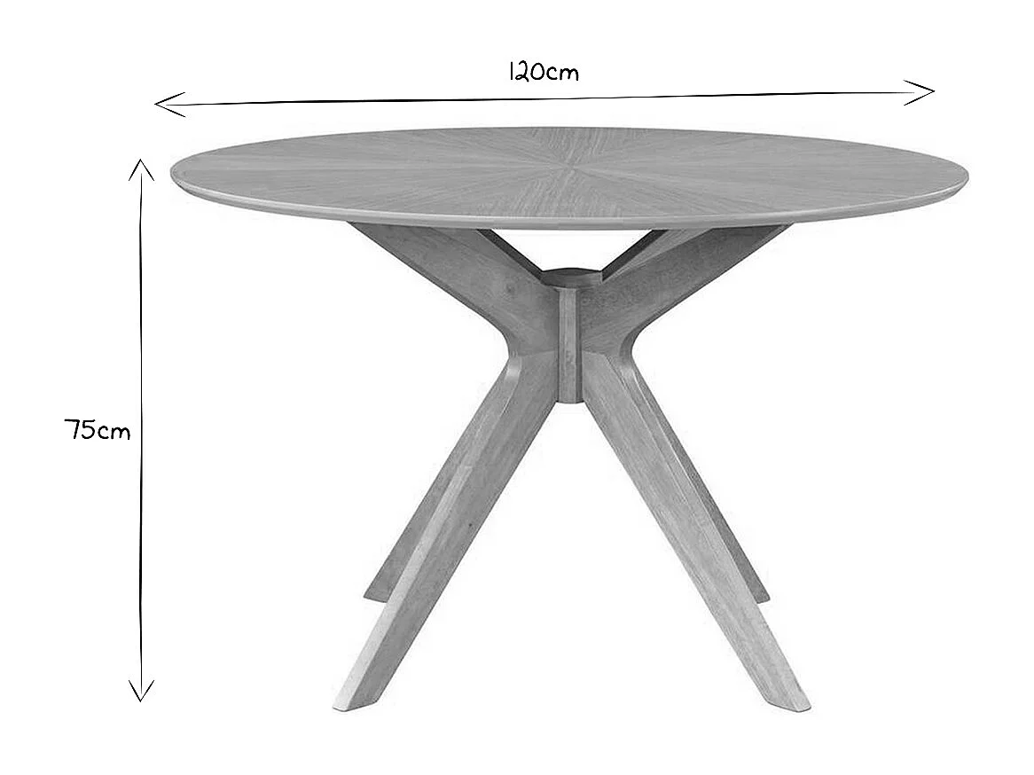 Runder Design-Esstisch aus Eiche D120 cm DIELLI
