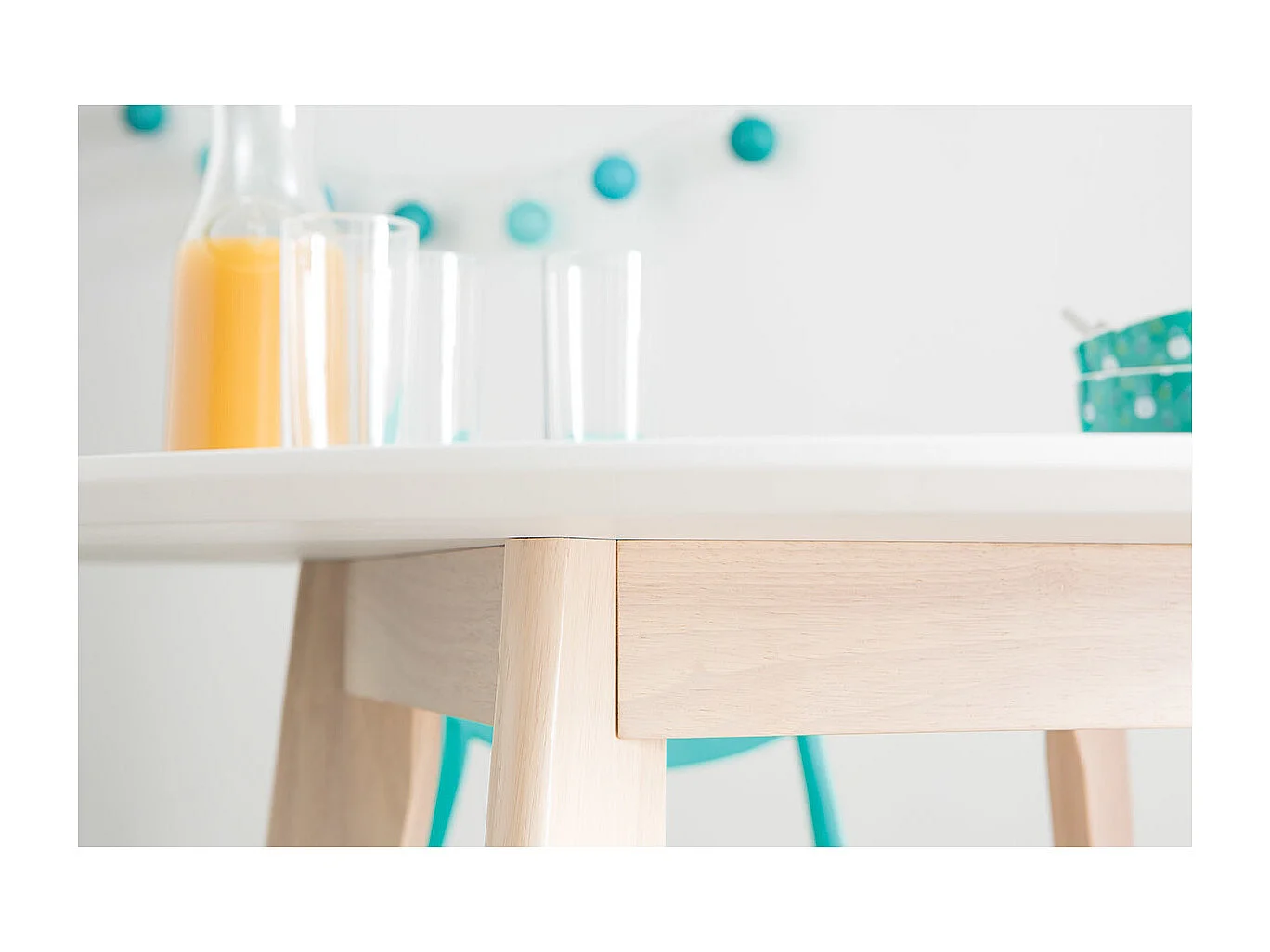 Mesa diseño madera y blanco D100 LEENA