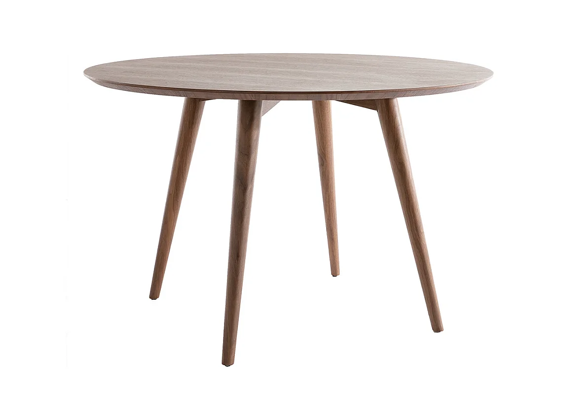 Table à manger design ronde noyer D120 cm LIVIA