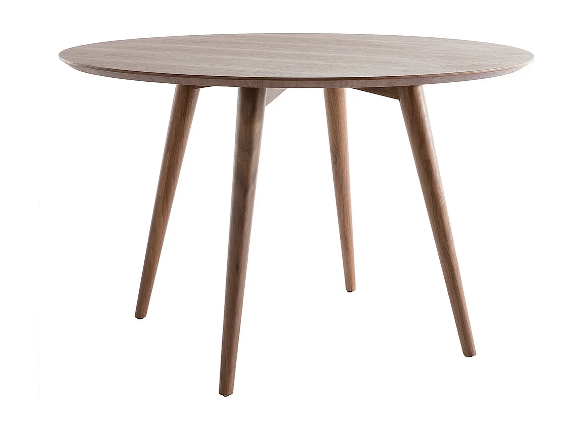 Design-Esstisch rund Nussbaum D120 LIVIA