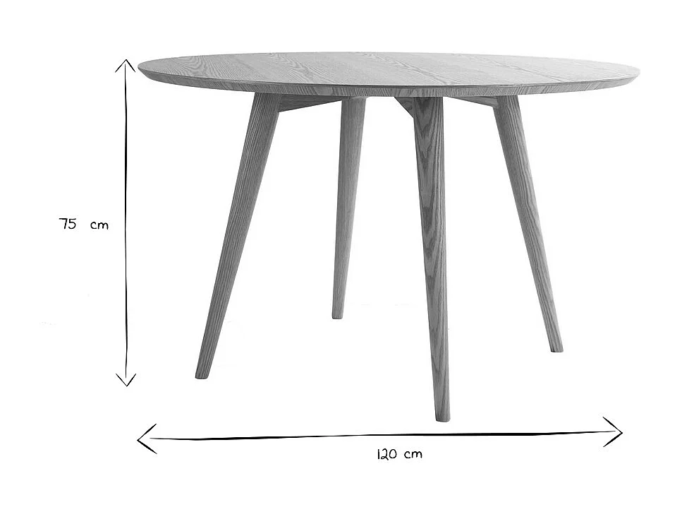 Design-Esstisch rund Nussbaum D120 LIVIA