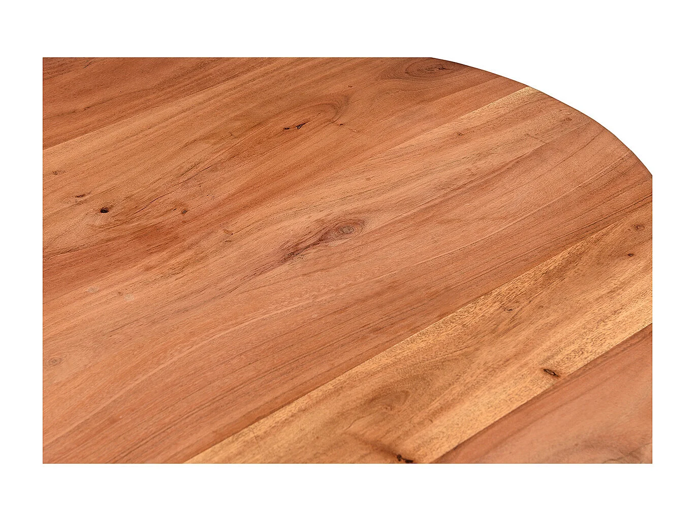 Table à manger ovale en bois massif et métal noir L160 cm OBALI