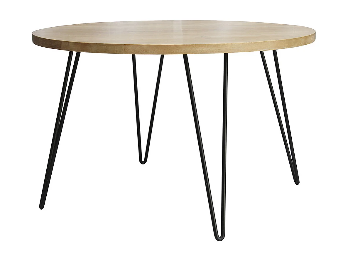 Runder Esstisch aus massivem Mangoholz D116 cm VIBES