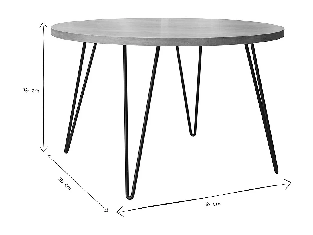 Runder Esstisch aus massivem Mangoholz D116 cm VIBES