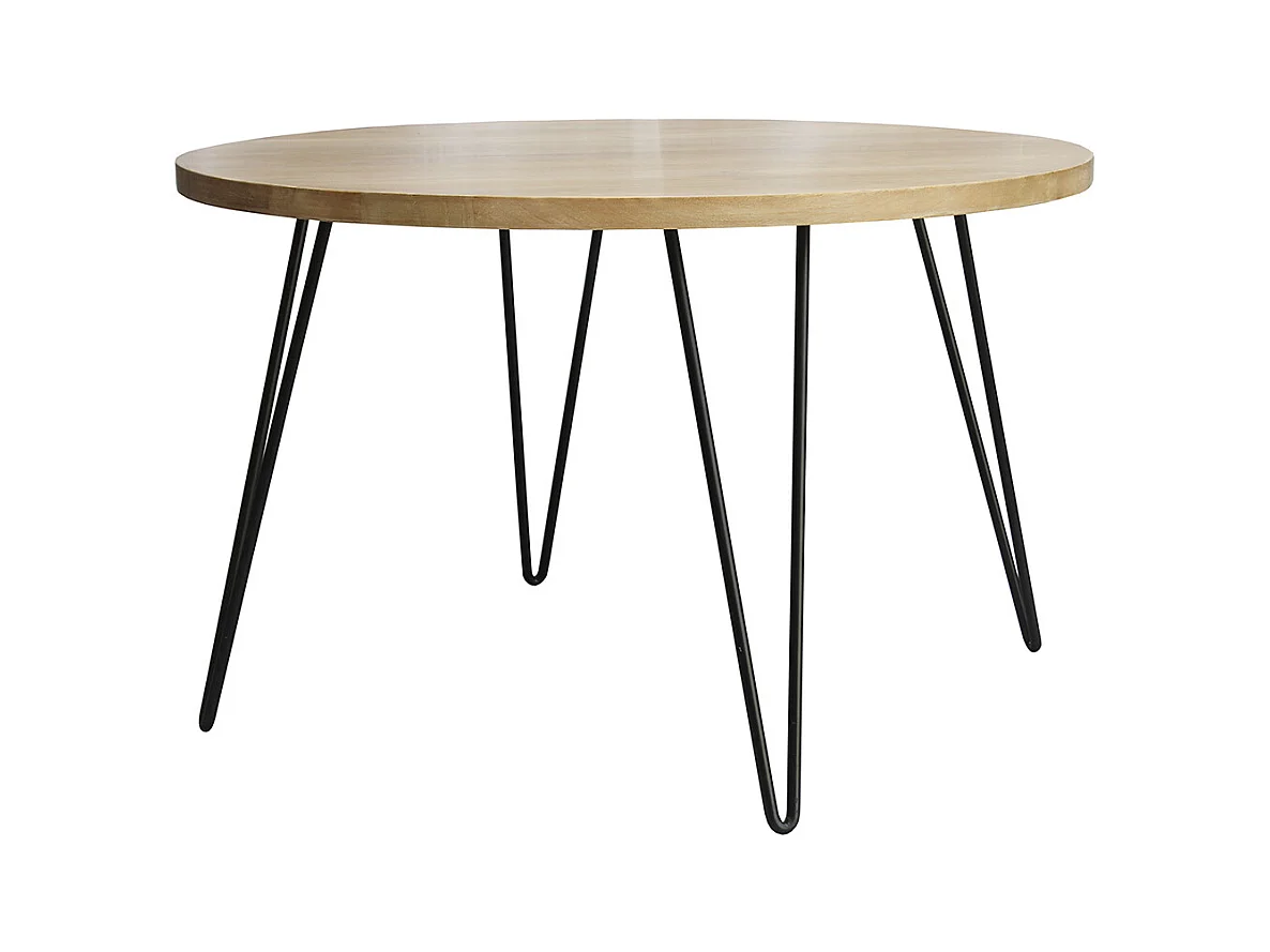 Table à manger ronde en bois manguier massif D116 cm VIBES
