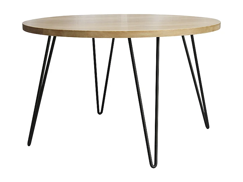 Tavolo da pranzo rotondo in legno massello di mango D116 cm VIBES