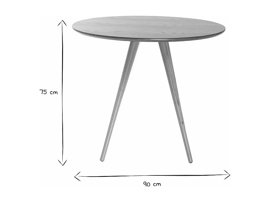 Table à manger design ronde noyer D90 ARTIK