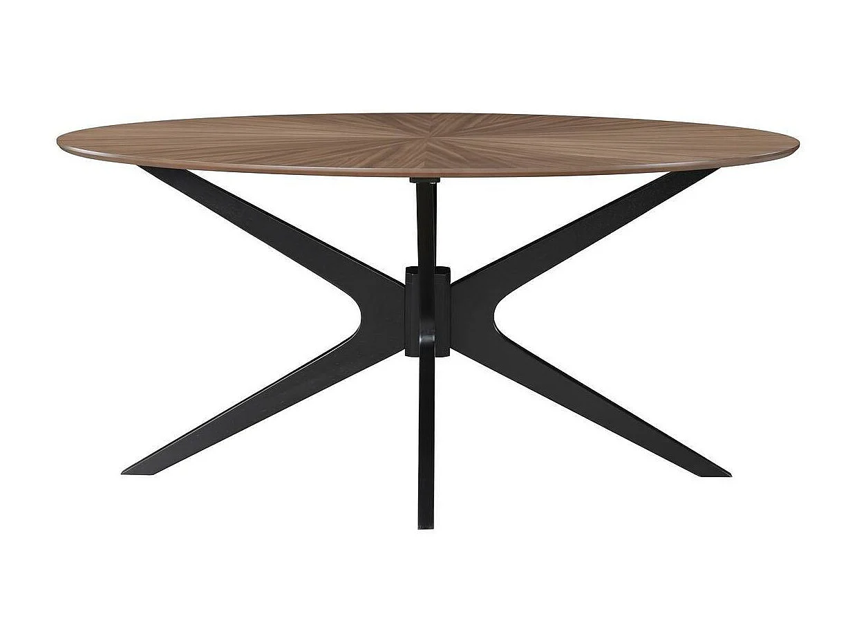 Ovaler Design-Esstisch mit Walnussfurnier L160 cm DIELLI