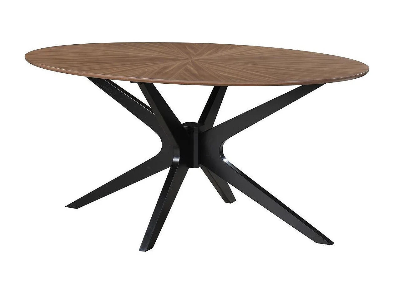 Ovaler Design-Esstisch mit Walnussfurnier L160 cm DIELLI