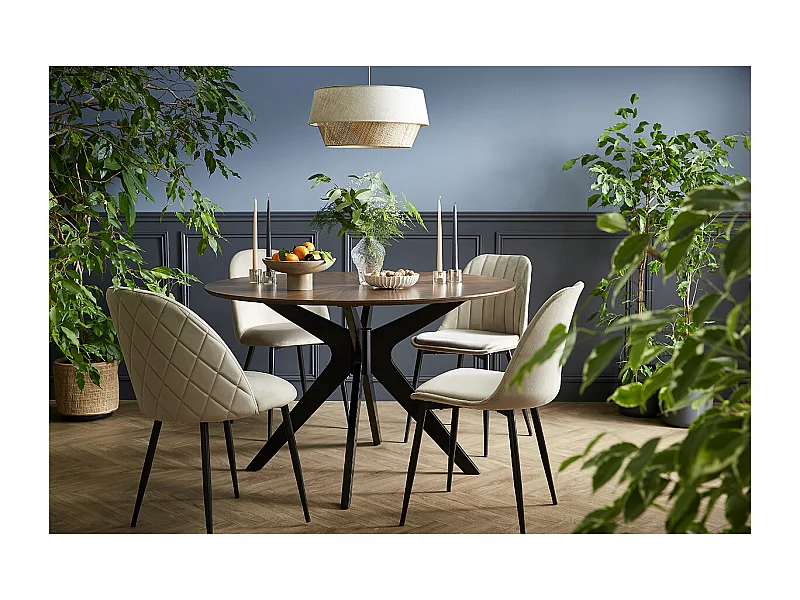 Table à manger design ovale noyer L160 cm DIELLI