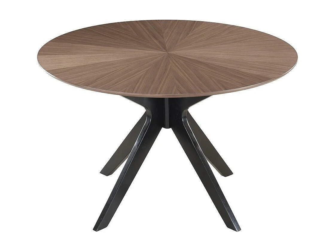 Table à manger design ronde noyer D120 cm DIELLI