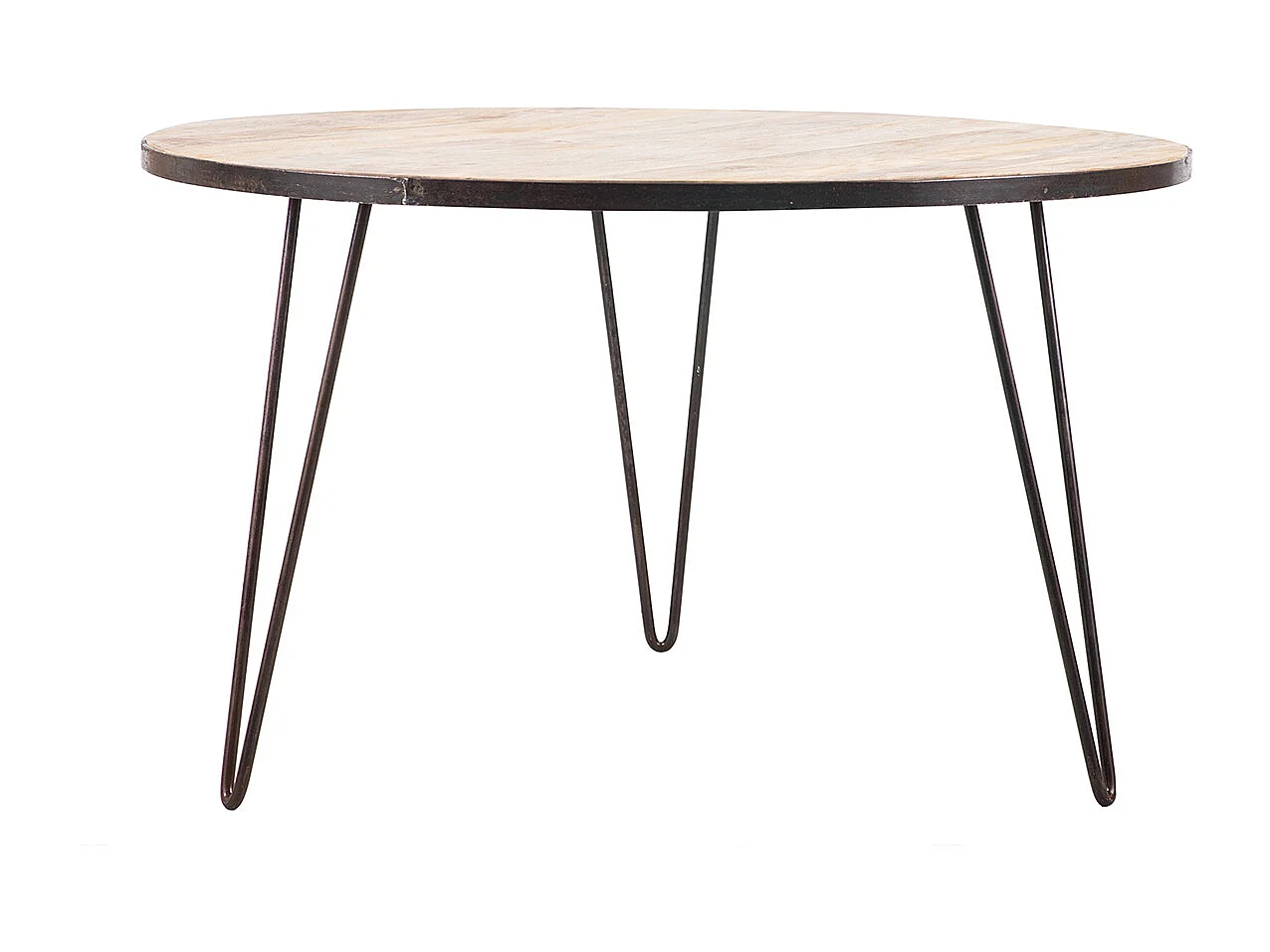 Mesa de comedor redonda industrial madera metal D125 ATELIER