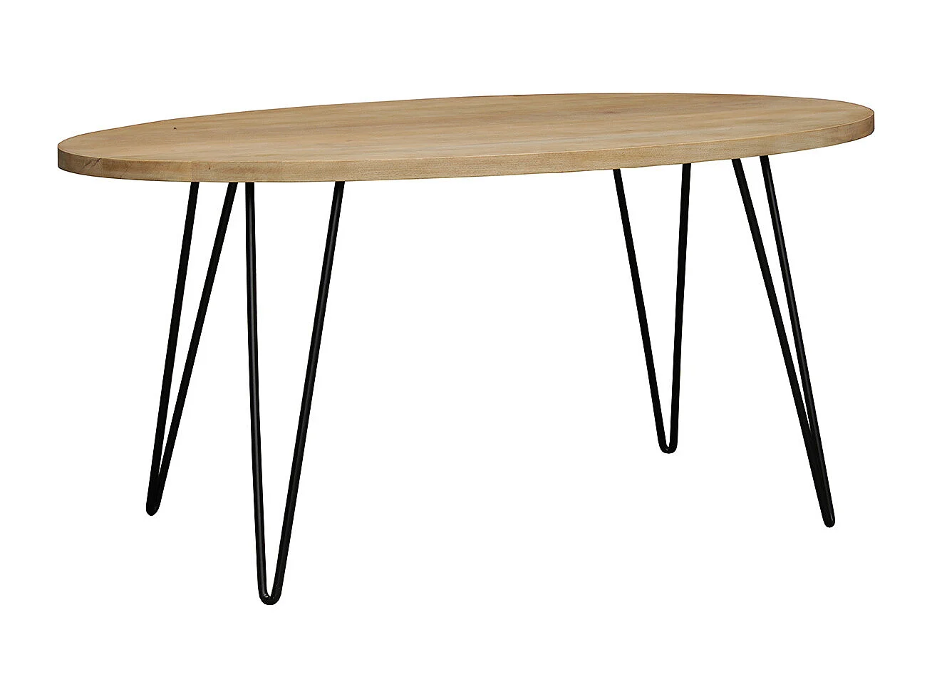 Tavolo da pranzo ovale in legno massello di mango L160 x l90 cm VIBES