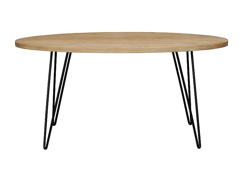 Ovaler Esstisch aus massivem Mangoholz L160 cm VIBES