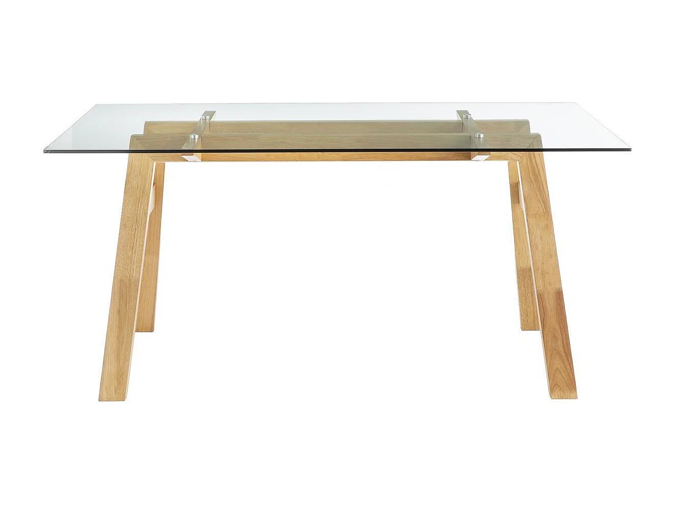 Tavolo da pranzo di design in vetro trasparente e legno L160 cm BACCO