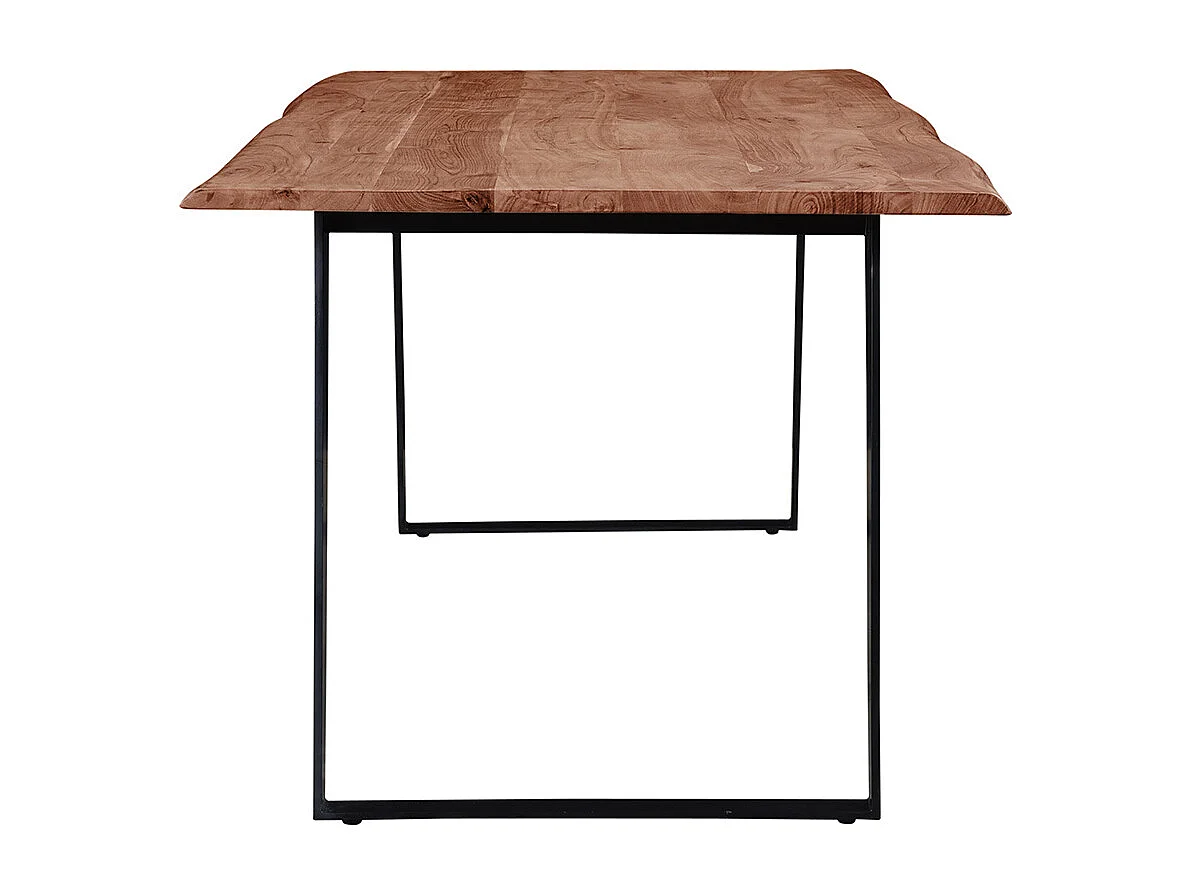 Mesa de comedor en acacia y metal negro L175 KORA