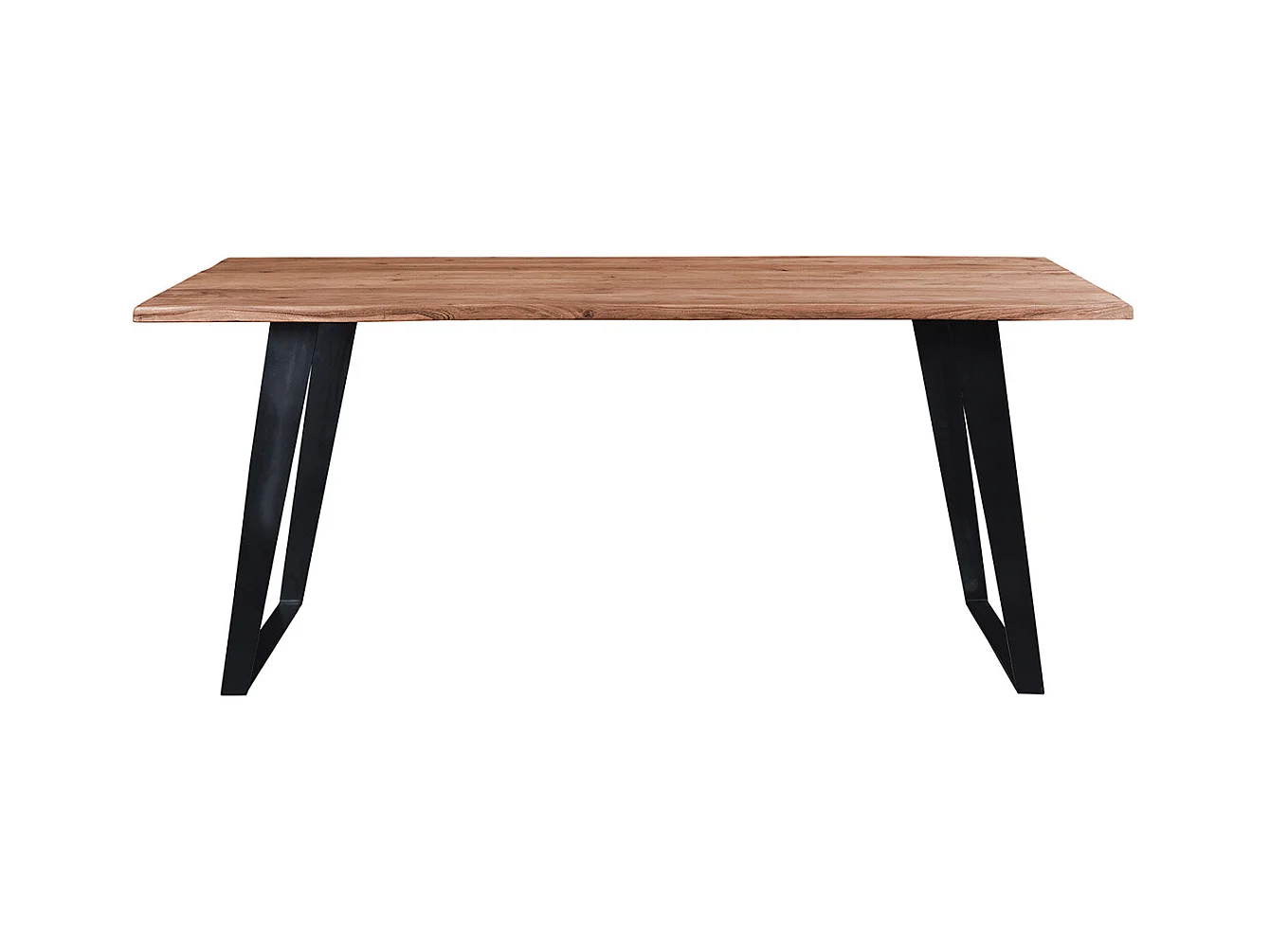 Table à manger rectangulaire en bois massif et métal noir L175 cm KORA