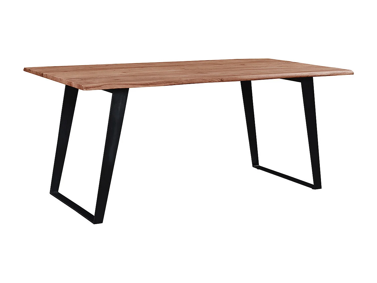 Table à manger rectangulaire en bois massif et métal noir L175 cm KORA
