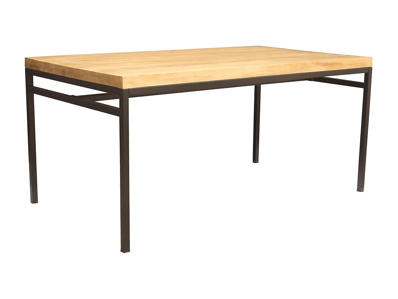 Tavolo da pranzo industriale legno di mango bruto e metallo L160 YPSTER