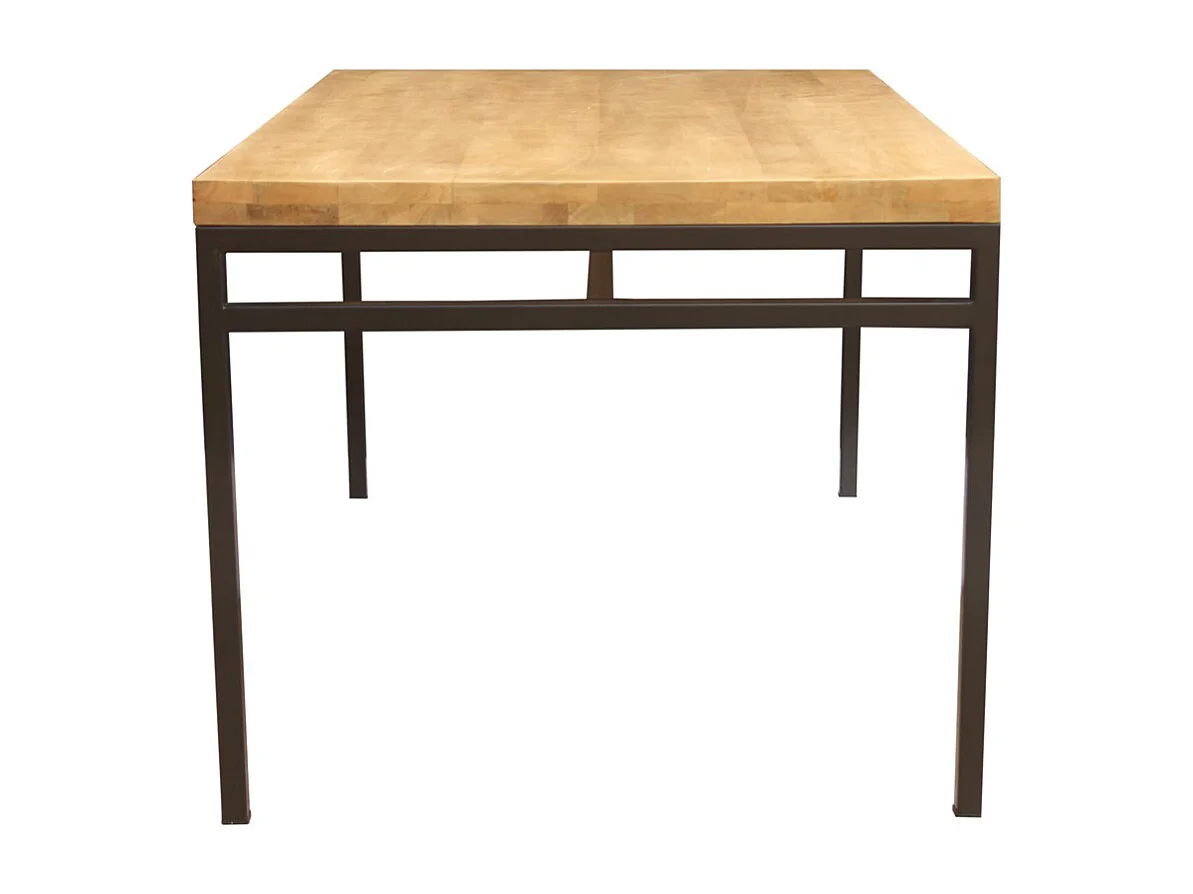 Tavolo da pranzo industriale legno di mango bruto e metallo L160 YPSTER