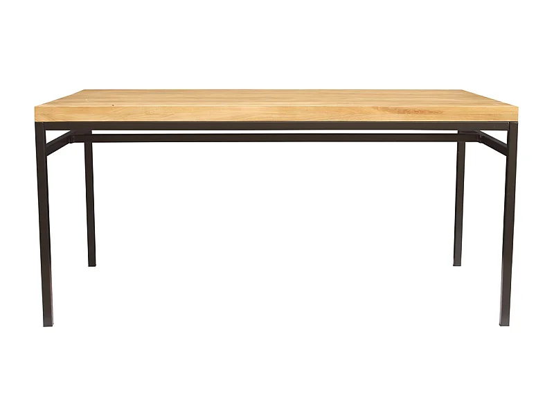 Table à manger industrielle bois manguier massif et métal L160 cm YPSTER