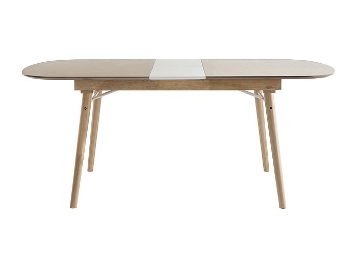 Table extensible rallonges intégrées rectangulaire en bois clair chêne ...