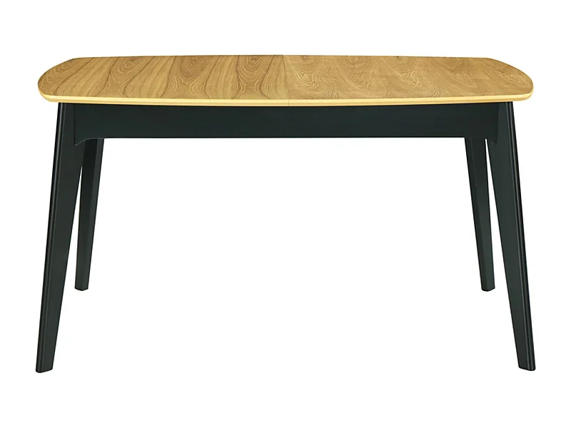 Table extensible rallonges intégrées rectangulaire bois et noir L140-180 cm MEENA