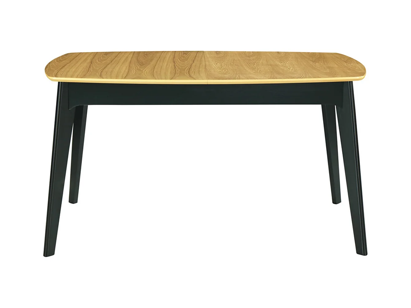 Table extensible rallonges intégrées rectangulaire bois et noir L140-180 cm MEENA
