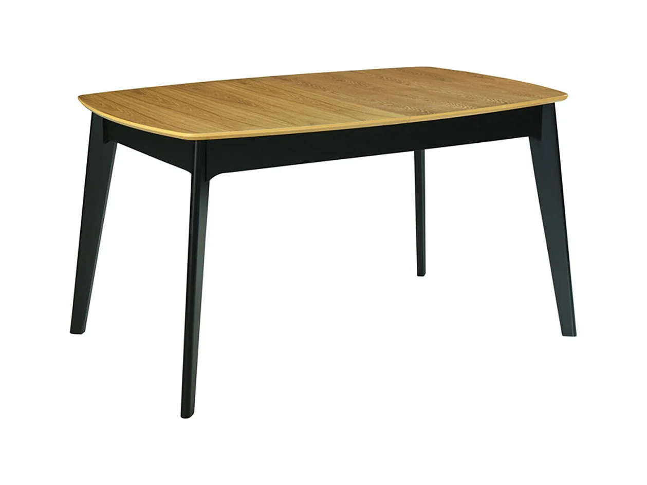 Table extensible rallonges intégrées rectangulaire bois et noir L140-180 cm MEENA