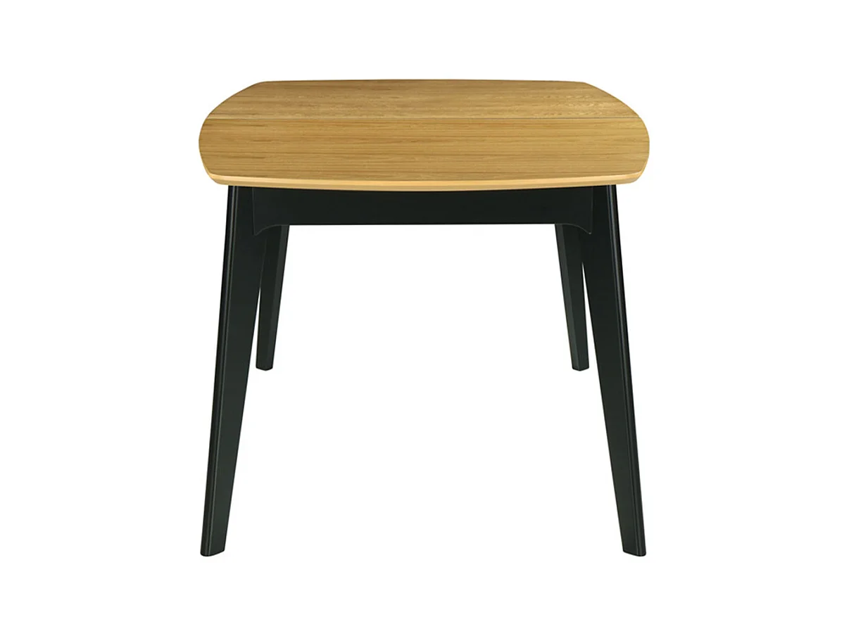 Table extensible rallonges intégrées rectangulaire bois et noir L140-180 cm MEENA