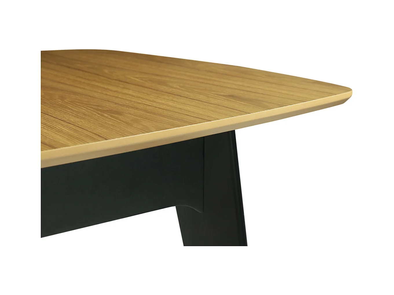 Table extensible rallonges intégrées rectangulaire bois et noir L140-180 cm MEENA
