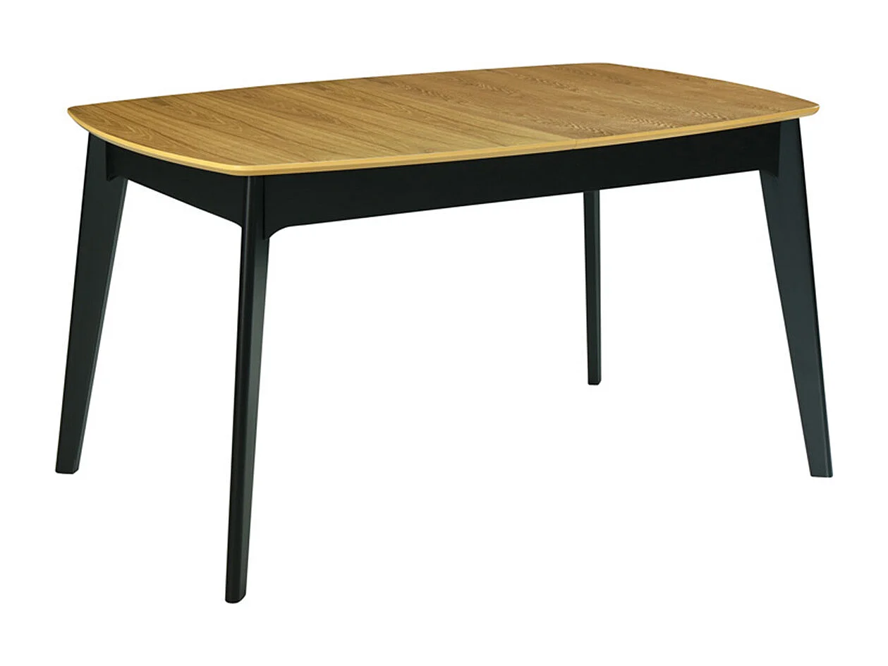 Table extensible rallonges intégrées rectangulaire bois et noir L140-180 cm MEENA