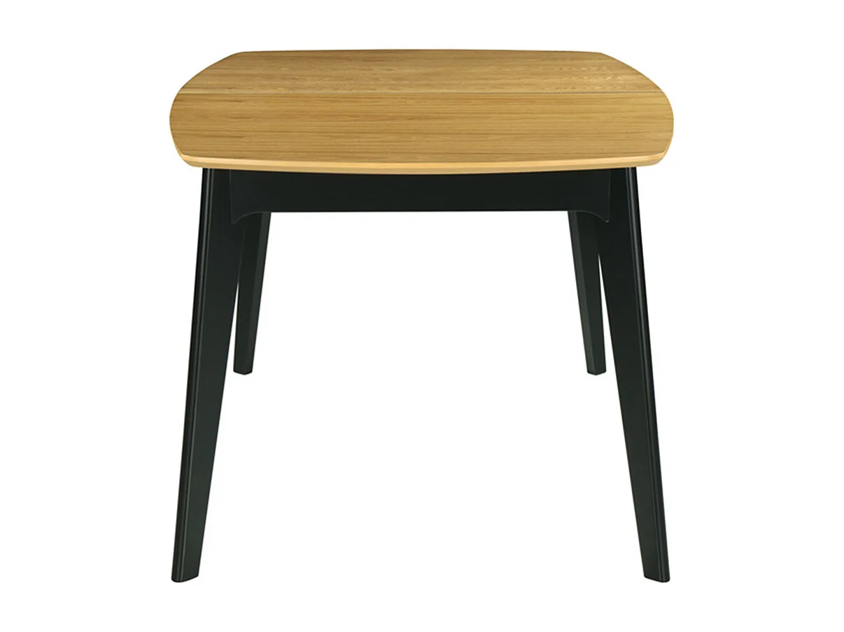 Table extensible rallonges intégrées rectangulaire bois et noir L140-180 cm MEENA