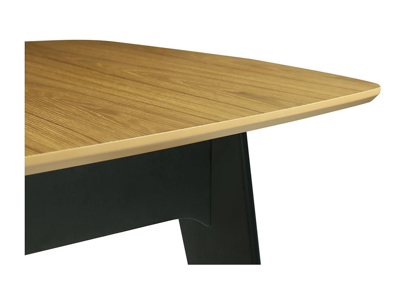 Table extensible rallonges intégrées rectangulaire bois et noir L140-180 cm MEENA