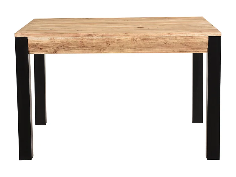 Tavolo da pranzo allungabile in massello di acacia e metallo nero L120-210 cm TRAP