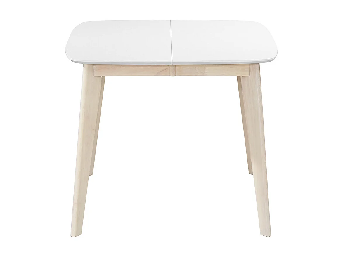Mesa de comedor extensible nórdica blanca y madera L90-130 LEENA