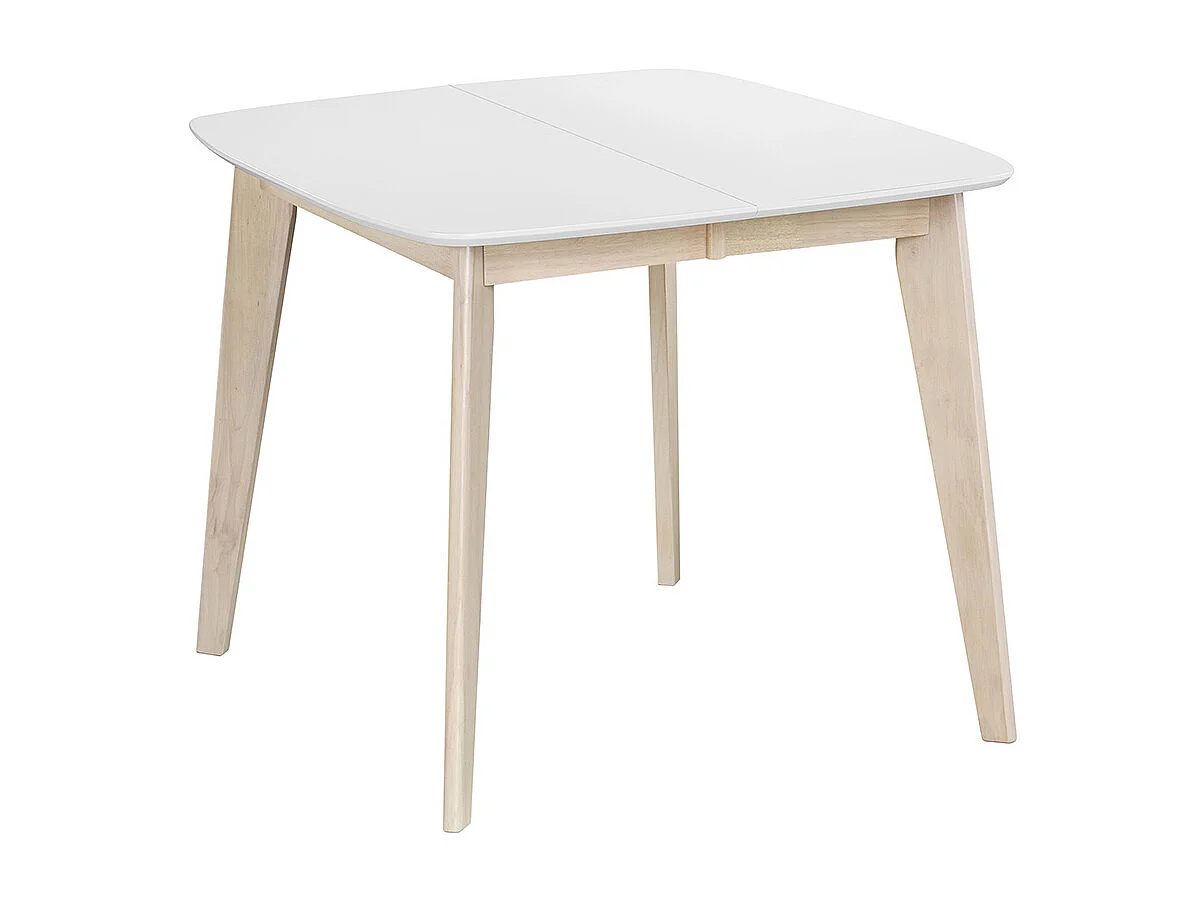 Mesa de comedor extensible nórdica blanca y madera L90-130 LEENA