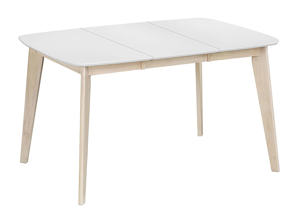 Mesa de comedor extensible nórdica blanca y madera L90-130 LEENA