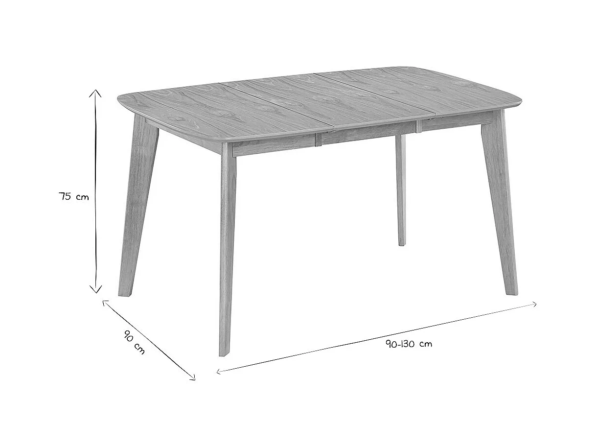 Esstisch ausziehbar skandinavisch quadratisch aus hellem Holz L90-130 LEENA