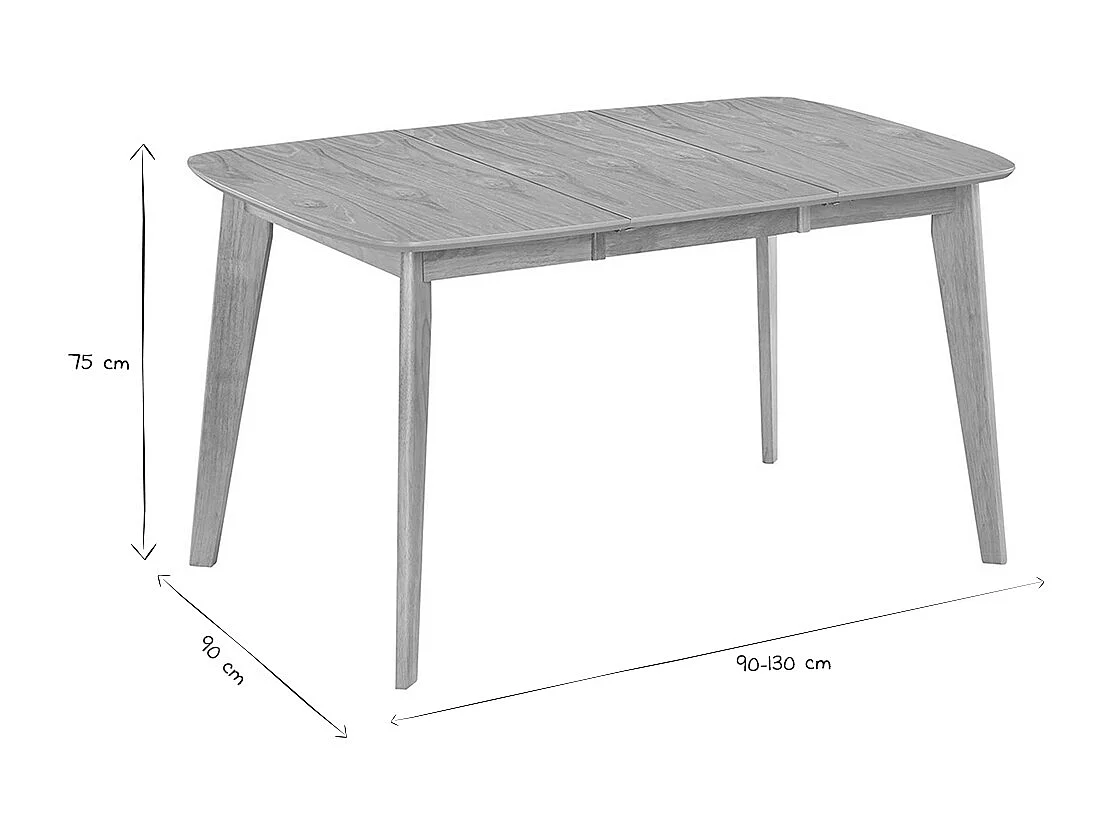 Esstisch ausziehbar skandinavisch quadratisch aus hellem Holz L90-130 LEENA
