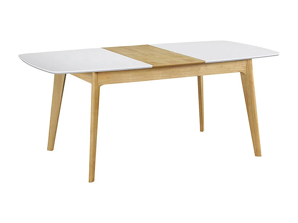 Tavolo estensibile scandinavo bianco e legno L140-180 MEENA