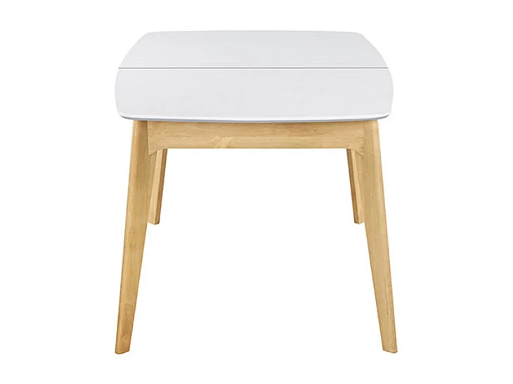 Mesa extensible nórdica blanca y madera MEENA