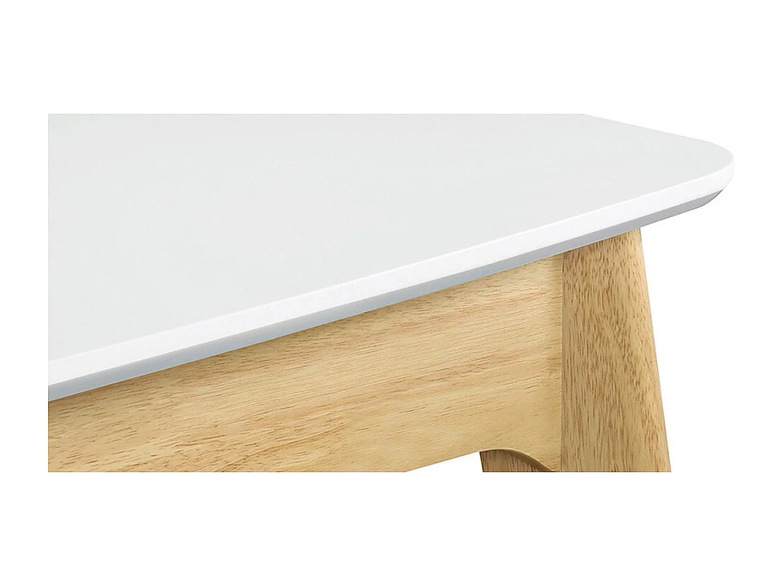 Mesa extensible nórdica blanca y madera MEENA