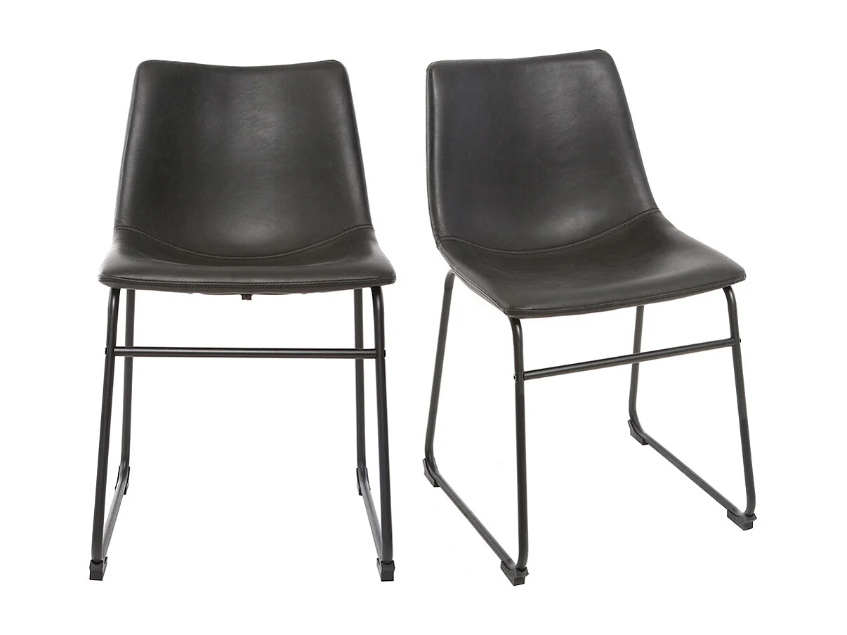 Chaises industrielles noires (lot de 2) NEW ROCK
