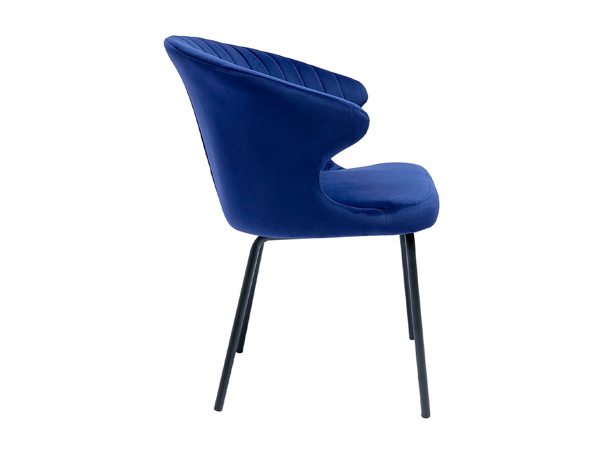 Sedia design in velluto Blu scuro REQUIEM