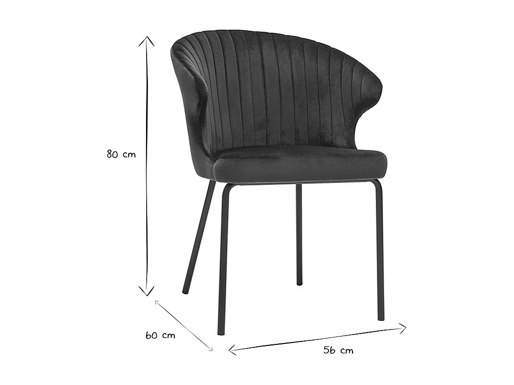 Sedia design in velluto Blu scuro REQUIEM