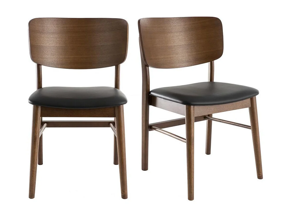 Stühle in Nussbaumholz in schwarz ( 2er-Set) SHELDON