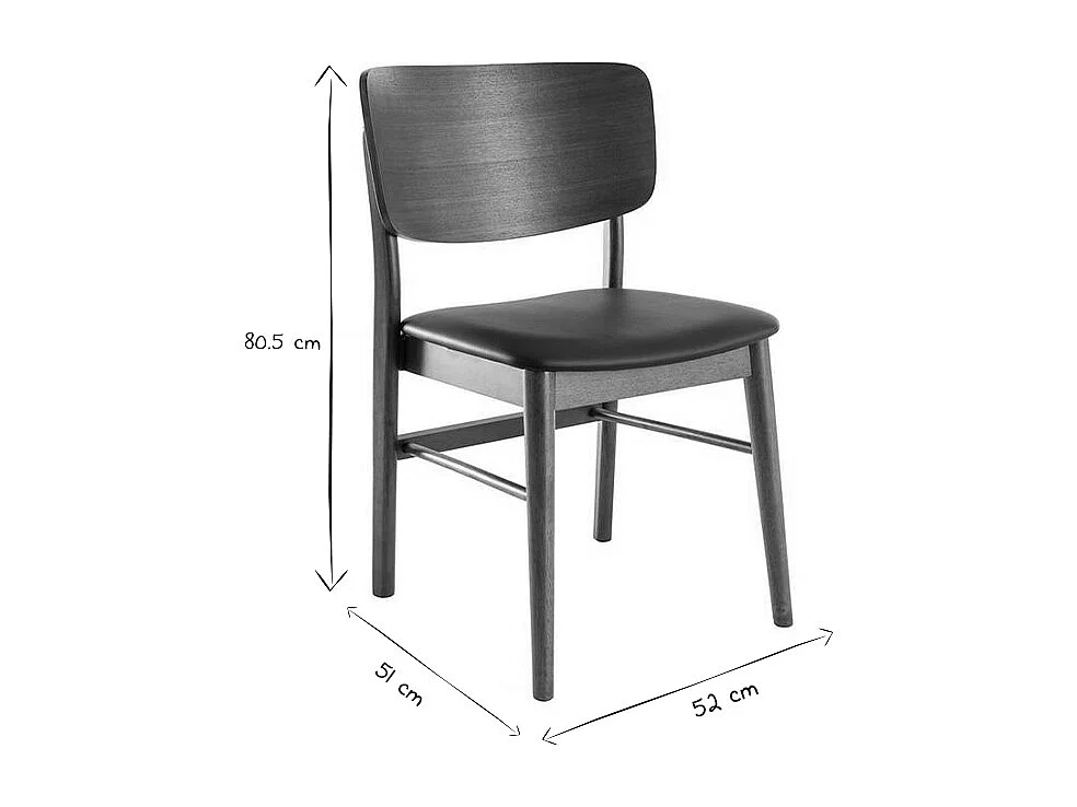 Stühle in Nussbaumholz in schwarz ( 2er-Set) SHELDON